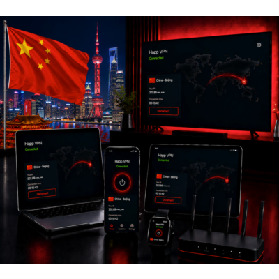 Happ VPN | Китай (HK) 🇨🇳 Статический IP | Защита от DPI | Доступ ИИ | 10 Гбит/с 🚀