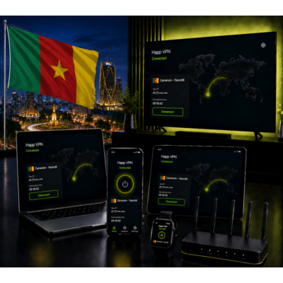 Happ VPN | Камерун 🇨🇲 Статический IP | Защита от DPI | Доступ ИИ | 10 Гбит/с 🚀