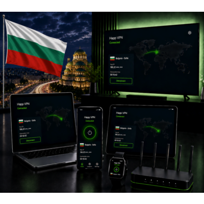 Happ VPN | Болгария 🇧🇬 Статический IP | Защита от DPI | Доступ ИИ | 10 Гбит/с 🚀
