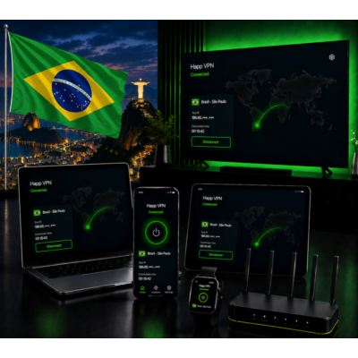 Happ VPN | Бразилия 🇧🇷 Статический IP | Защита от DPI | Доступ ИИ | 10 Гбит/с 🚀