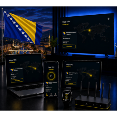 Happ VPN | Босния 🇧🇦 Статический IP | Защита от DPI | Доступ ИИ | 10 Гбит/с 🚀