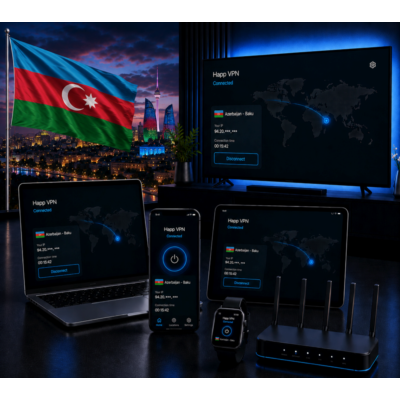 Happ VPN | Азербайджан 🇦🇿 Статический IP | Защита от DPI | Доступ ИИ | 10 Гбит/с 🚀