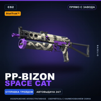 StatTrak™ PP-Bizon | Space Cat | Прямо с завода · Скин Counter-Strike 2