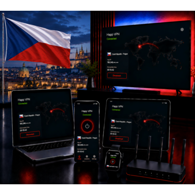 Happ VPN | Чехия 🇨🇿 Статический IP | Защита от DPI | Доступ ИИ | 10 Гбит/с 🚀