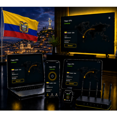 Happ VPN | Эквадор 🇪🇨 Статический IP | Защита от DPI | Доступ ИИ | 10 Гбит/с 🚀