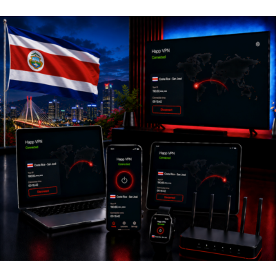 Happ VPN | Коста-Рика 🇨🇷 Статический IP | Защита от DPI | Доступ ИИ | 10 Гбит/с 🚀