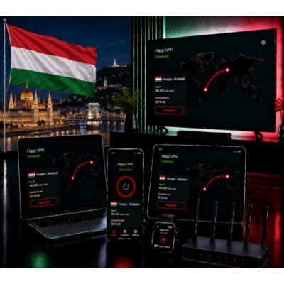 Happ VPN | Венгрия 🇭🇺 Статический IP | Защита от DPI | Доступ ИИ | 10 Гбит/с 🚀