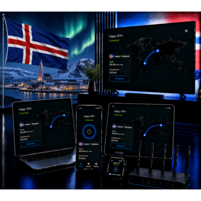 Happ VPN | Исландия 🇮🇸 Статический IP | Защита от DPI | Доступ ИИ | 10 Гбит/с 🚀