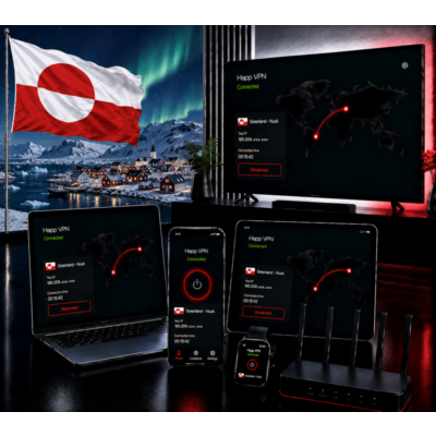 Happ VPN | Гренландия 🇬🇱 Статический IP | Защита от DPI | Доступ ИИ | 10 Гбит/с 🚀