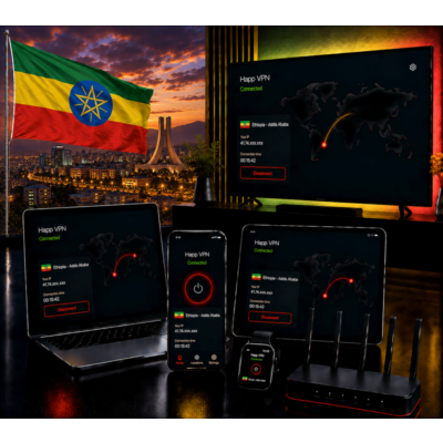 Happ VPN | Эфиопия 🇪🇹 Статический IP | Защита от DPI | Доступ ИИ | 10 Гбит/с 🚀
