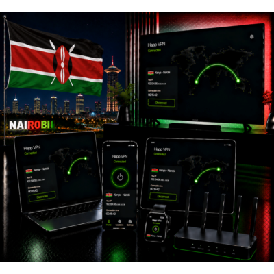 Happ VPN | Кения 🇰🇪 Статический IP | Защита от DPI | Доступ ИИ | 10 Гбит/с 🚀