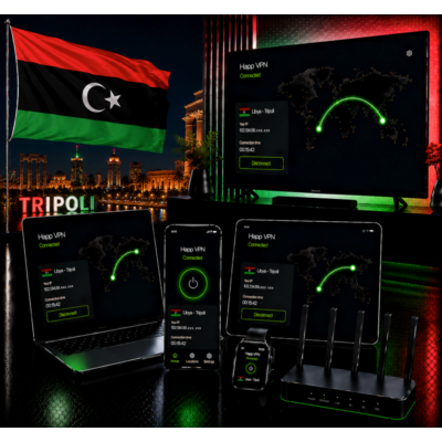 Happ VPN | Ливия 🇱🇾 Статический IP | Защита от DPI | Доступ ИИ | 10 Гбит/с 🚀