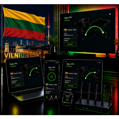 Happ VPN | Литва 🇱🇹 Статический IP | Защита от DPI | Доступ ИИ | 10 Гбит/с 🚀