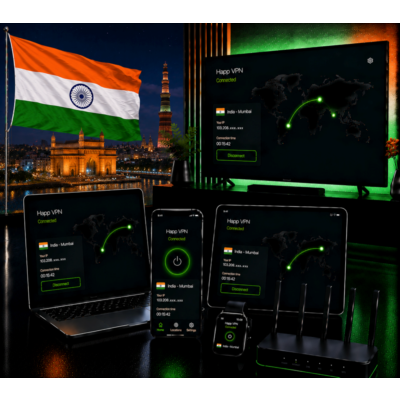 Happ VPN | Индия 🇮🇳 Статический IP | Защита от DPI | Доступ ИИ | 10 Гбит/с 🚀