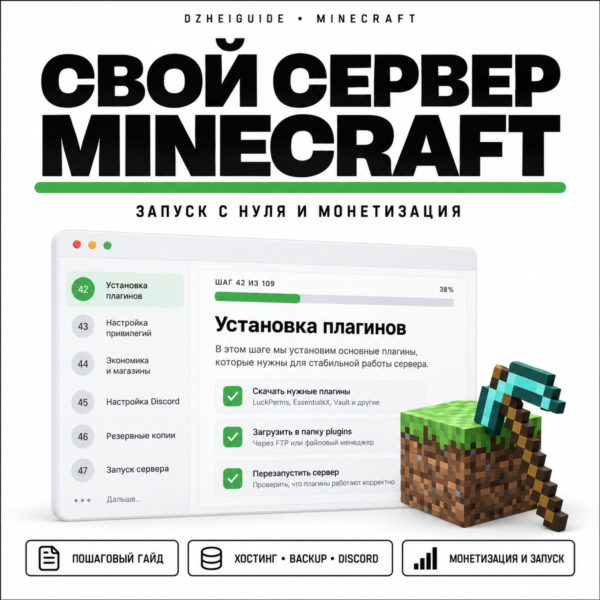Свой игровой сервер Minecraft (Майнкрафт): запуск с нуля, монетизация | by DzheiGuide