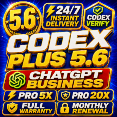 [24/7] ChatGPT 5.6 PLUS + CODEX VERIFY | GO | PRO 5X / 20X | BUSINESS | FULL WARRANTY