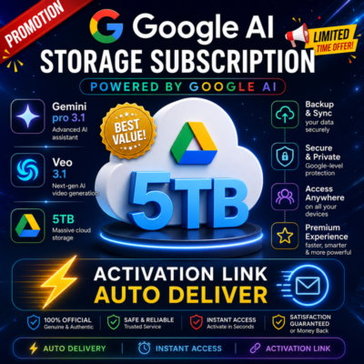 Google AI Storage 5 ТБ | Gemini pro 3.1 | Veo 3.1 | Ссылка для активации ⚡АВТОМАТИЧЕ