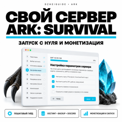 Свой игровой сервер ARK (ASA) - запуск с нуля и монетизация | by DzheiGuide