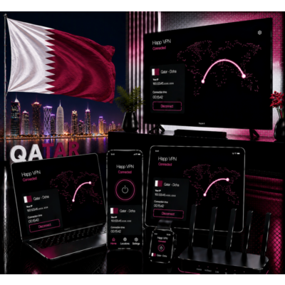 Happ VPN | Катар 🇶🇦 Статический IP | Защита от DPI | Доступ ИИ | 10 Гбит/с 🚀