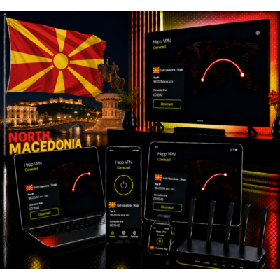 Happ VPN | Северная Македония 🇲🇰 Статический IP | Защита от DPI | Доступ ИИ | 10 Гб
