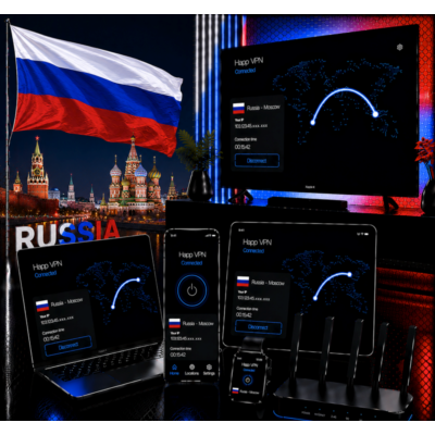 Happ VPN | Россия 🇷🇺 Статический IP | Защита от DPI | Доступ ИИ | 10 Гбит/с 🚀