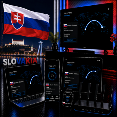 Happ VPN | Словакия 🇸🇰 Статический IP | Защита от DPI | Доступ ИИ | 10 Гбит/с 🚀