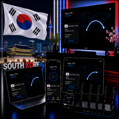 Happ VPN | Южная Корея 🇰🇷 Статический IP | Защита от DPI | Доступ ИИ | 10 Гбит/с 🚀