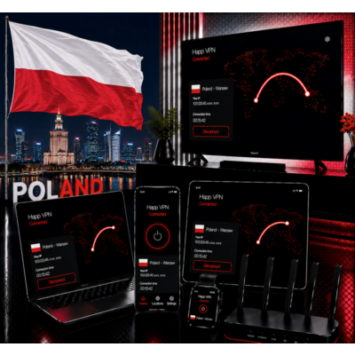 Happ VPN | Польша 🇵🇱 Статический IP | Защита от DPI | Доступ ИИ | 10 Гбит/с 🚀