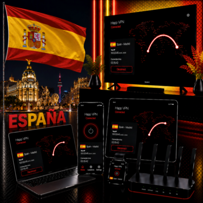 Happ VPN | Испания 🇪🇸 Статический IP | Защита от DPI | Доступ ИИ | 10 Гбит/с 🚀