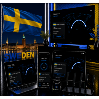 Happ VPN | Швеция 🇸🇪 Статический IP | Защита от DPI | Доступ ИИ | 10 Гбит/с 🚀