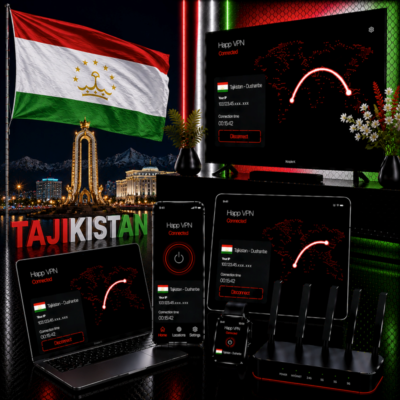Happ VPN | Таджикистан 🇹🇯 Статический IP | Защита от DPI | Доступ ИИ | 10 Гбит/с 🚀