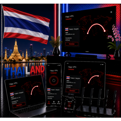 Happ VPN | Таиланд 🇹🇭 Статический IP | Защита от DPI | Доступ ИИ | 10 Гбит/с 🚀