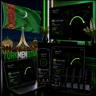 Happ VPN | Туркменистан 🇹🇲 Статический IP | Защита от DPI | Доступ ИИ | 10 Гбит/с