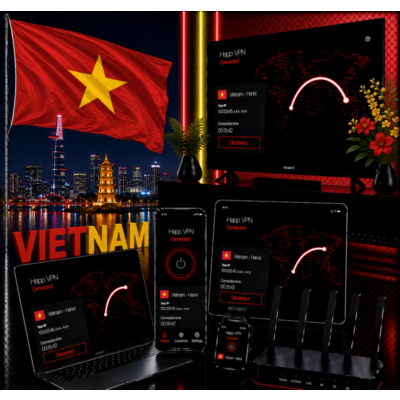 Happ VPN | Вьетнам 🇻🇳 Статический IP | Защита от DPI | Доступ ИИ | 10 Гбит/с 🚀