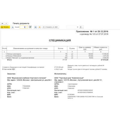 Внешняя печатная форма Спецификация для БП 3.0