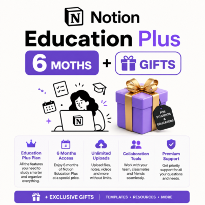 Notion Education Plus — 6 месяцев | Личный аккаунт | Возможность изменения адреса эл