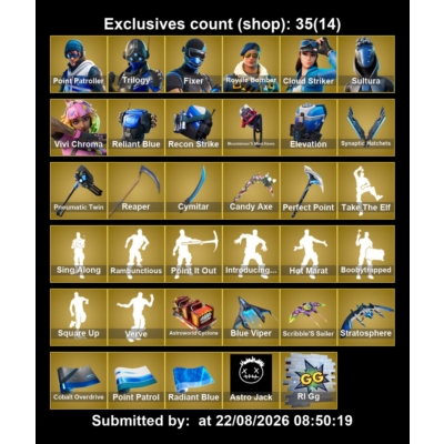 Мгновенный доступ • FN (все платформы) • 125 skins • Royale Bomber • Полный доступ