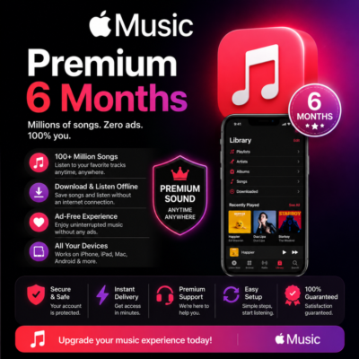 Apple Music Premium — 6 месяцев | Более 100 миллионов песен | Без рекламы 🎵💎