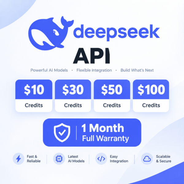 Кредиты для DeepSeek API ($10 / $30 / $50 / $100) — полная гарантия на 1 месяц