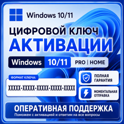 Windows 10/11 лиц. ключ активации retail/oem