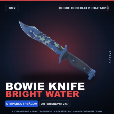 ★ Bowie Knife | Bright Water | После полевых испытаний · Скин Counter-Strike 2