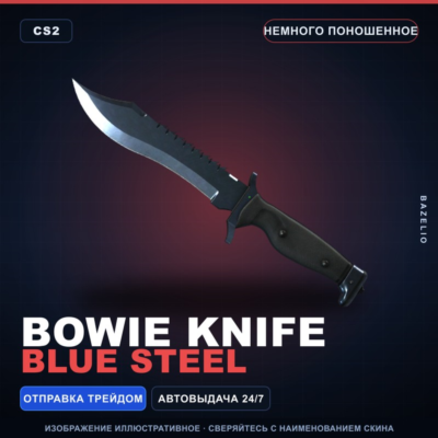 ★ Bowie Knife | Blue Steel | Немного поношенное · Скин Counter-Strike 2