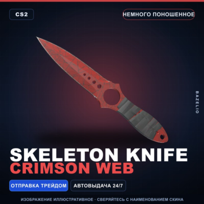 ★ Skeleton Knife | Crimson Web | Немного поношенное · Скин Counter-Strike 2