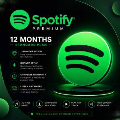 Spotify Premium (12 месяцев) — персональный аккаунт с гарантией по всему миру