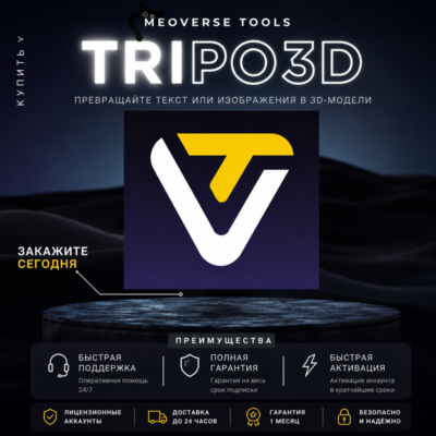 TRIPO 3D | Starter - Pro - Max Подписка на 1 месяц | БЫСТРО, НЕДОРОГО И С ГАРАНТИЕЙ