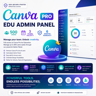 Административная панель Canva Edu для до 500 пользователей