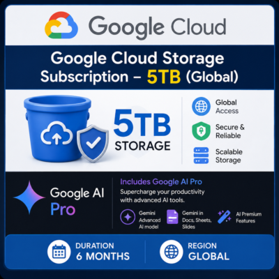 Google Cloud Storage Subscription – 5TB | Gemini pro 3.1 | Veo 3.1 | Activation Link
