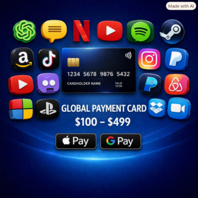Виртуальная USD Карта | Пополнение | $100-$499 | Международные Платежи | Azure | AWS