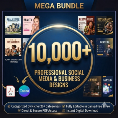 Мега-набор из 10,000+ редактируемых шаблонов Canva