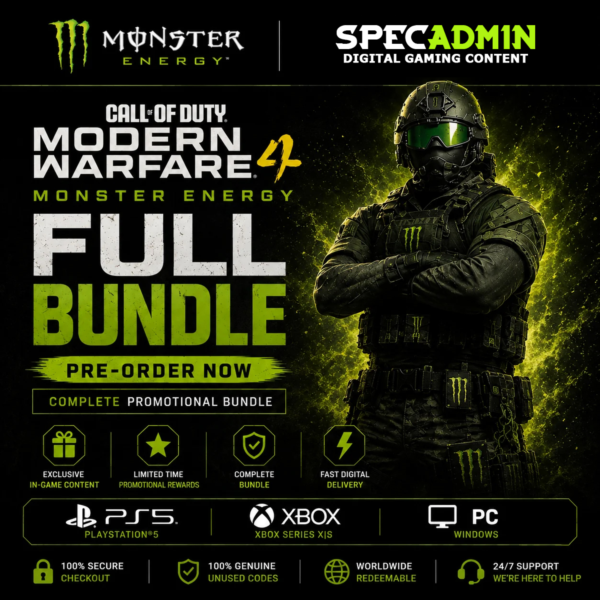 НАБОР CALL OF DUTY: MODERN WARFARE 4 | CoD MW4 MONSTER ENERGY BUNDLE | 5 СКИНОВ | SET
